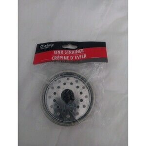 (NEW) Kitchen Metal Sink Strainer w Rubber Stopper by Cooking Concepts FREE SHIP
